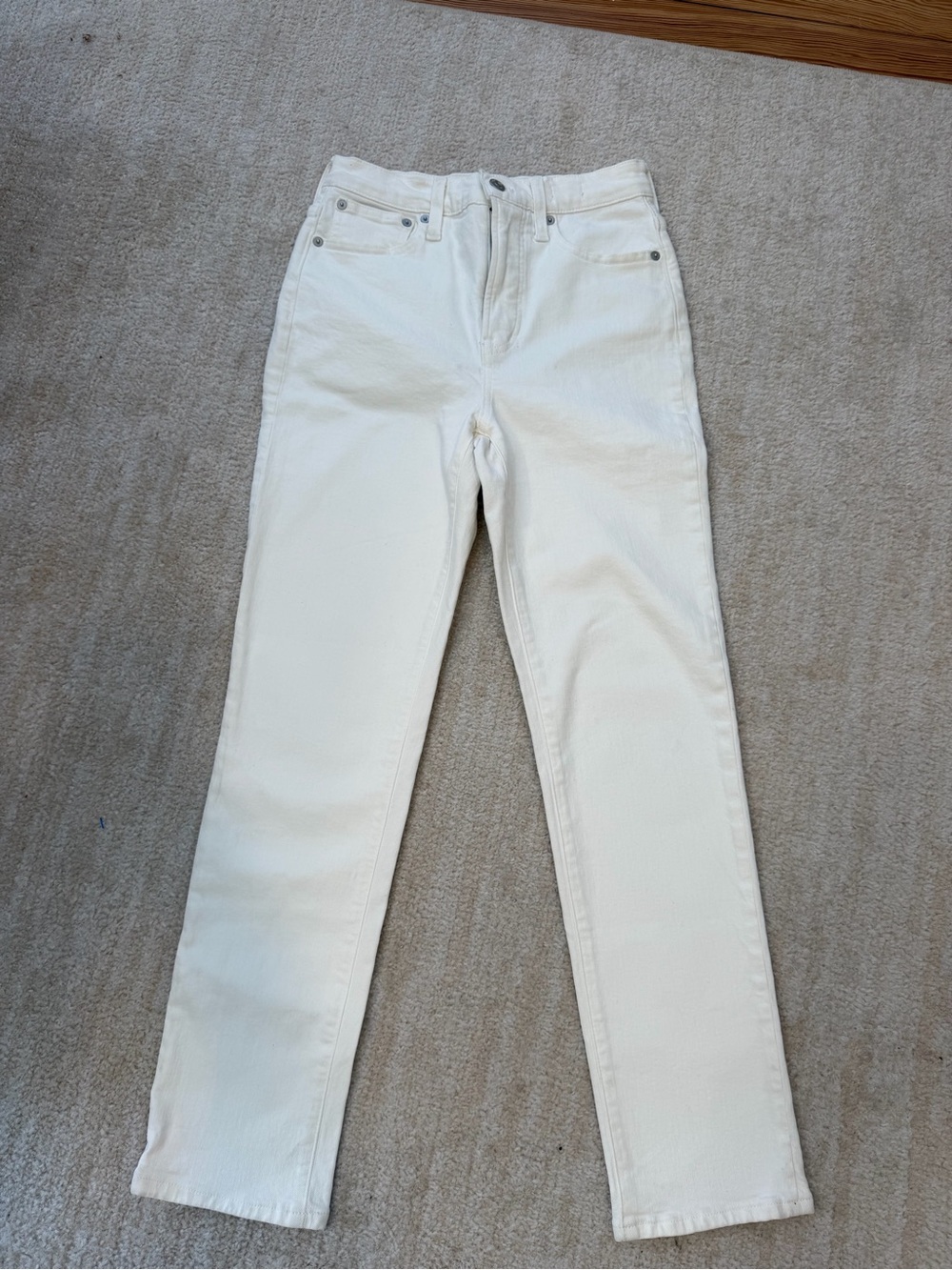 Madewell The Perfect Vintage Jean- Cream Straight Leg Jeans, size 24